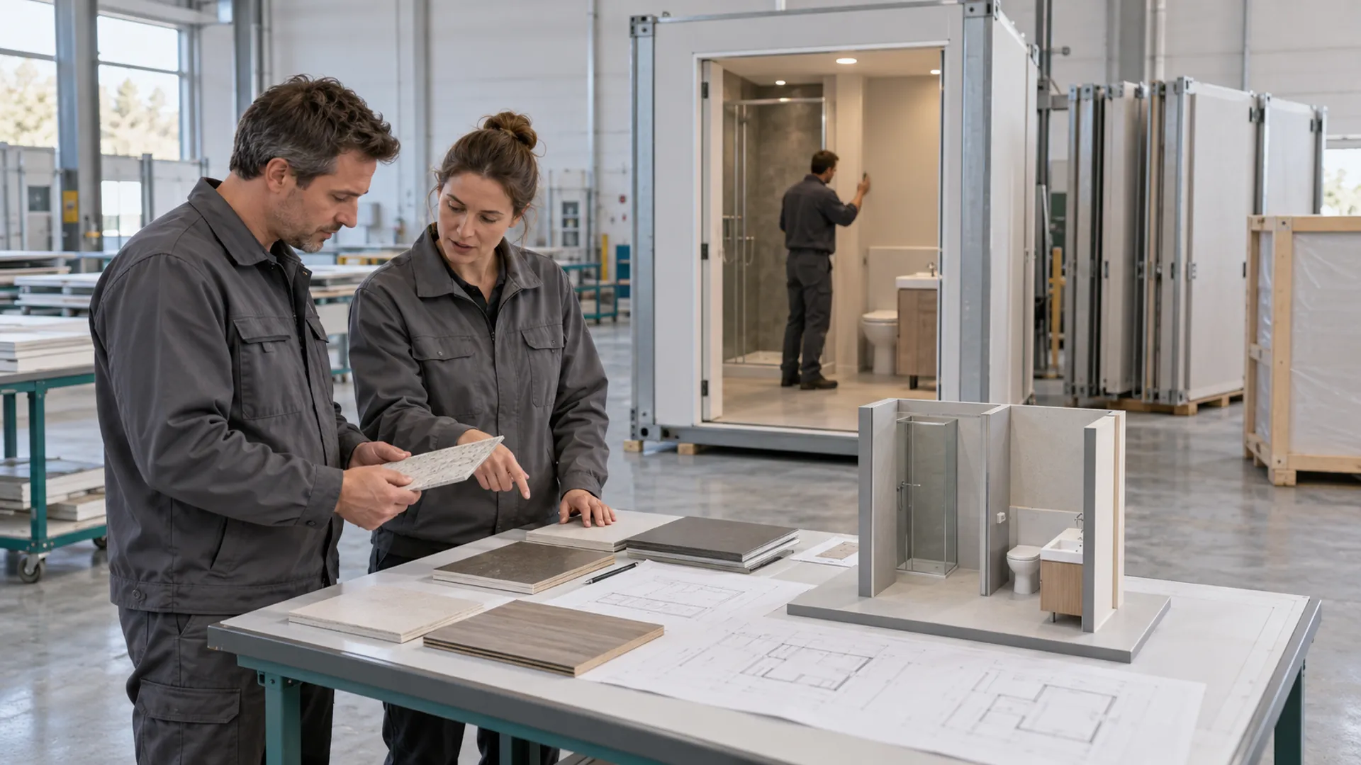 Materialmuster und Unterlagen bei einer illustrativen Anbieterprüfung im Werk